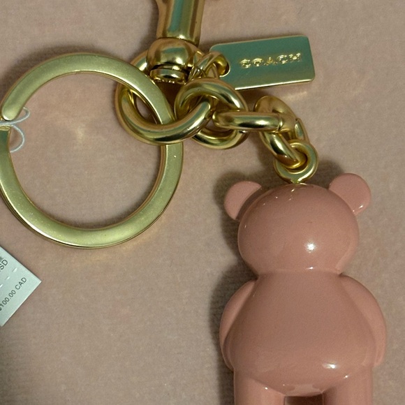 NWT Coach Teddy Bear Keychain / Charm - Pink - Picture 4 of 6
